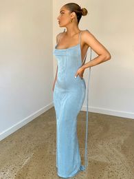 Casual Dresses Summer Backless Maxi Dress Elegant Party for Women Luxury Chic Woman Long Evening Wedding Cocktail 221121 485