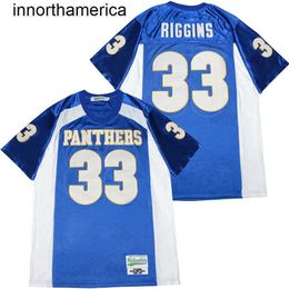 Men Movie Friday Night Lights 33 Riggins Indigo Jersey Football Team Colour Blue Embroidery And Sewing HipHop Breathable