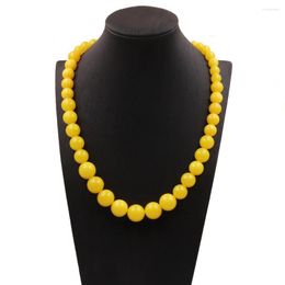 Choker Fashion Round Ball Smooth Beads Necklace For Women Christmas Gifts Beaded Strand Tower Chain Necklaces Handmade Jewellery B349