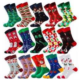 Party Decoration Men Women Socks Lover Christmas Halloween Celebrate Santa Elk Gift Biscuits Snow Happy Funny Tide Cotton Socks