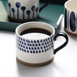 Mugs Hand Drawn Ceramic Cup Nordic Instagram Style Mug Creative Breakfast Retro Milk Coffee Cups