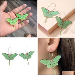 Charm Green Butterfly Charm Earrings For Women Girls Acrylic Animal Earring Fashion Jewelry Drop Delivery Dhnio