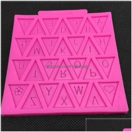 Baking Moulds Mod Cake Mold Sile Reusable Practical Tasteless Triangle 24 English Letters Model Diverse Modeling For Baking 4 8Ky Zz Dhdip