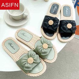 Asifn Women Slippers Outdoor Sandals Ladies Flip Flop Platform Antislip Flower Summer Slippers Fashion Style Bow Women Shoes J220716