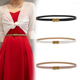 Belts Ladies Dsigner Buckle Alloy Solid Pu Leather For Women Vintage Jeans Dress Shirt Decorative Thin Belt Clothing Accessories