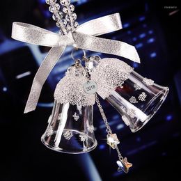 Interior Decorations Car Pendant Crystal Double Bell Chrismas Decoration Hanging Ornaments Charms Campanula Decor Accessories