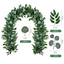 Faux Floral Greenery Artificial Eucalyptus and Willow Vines Garland Ivy for Wedding Backdrop Arch Wall Decor Table Runner Vine 221122