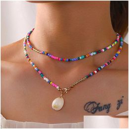 Chokers Beaded Choker Necklaces For Women Bohemian Colorf Beads Chokers Adjustable Handmade Fashion Necklace Jewelry Drop Delivery 2 Dhyh1