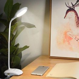 Table Lamps The 18650 LED Touch On/off Switch 4 Modes Clip Desk Lamp Eye Protection Light Dimmer Rechargeable USB