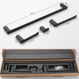 Bath Accessory Set Stainless Steel Bathroom Hardware Matte Black Toilet Paper Holder Towel Bar Robe Hook Accessories