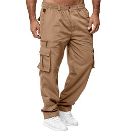 Men's Tracksuits Big N Tall Pants for Men All Season Fit Pant Casual All Solid Colour Pocket Trouser Fashion Overalls Beach Straight Leg 221122