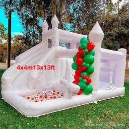 Inflatable Bouncers Activities Commercial Wedding Inflatable Bouncer Bouncy Castle White Mini Bounce House Combo With Slide Ball Pit For Kids