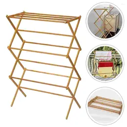 Hangers Bamboo Floor Clotheshorse Clothes Drying Rack Towels Hanging Folding Laundry Dryer Stand Storage Organiser