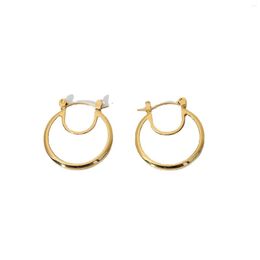 Hoop Earrings Stainless Steel Sector Shell Malachite For Women Fashion Statement Circle Disc Stud Jewellery