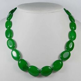 new Beautiful jewelry 13x18mm knotted Jade necklace 18 inches