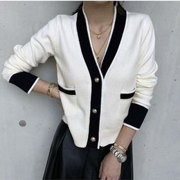 2023 Ladies Knitted Cardigans Sweaters Women Long Sleeve V-neck Korean Office Fashion Slim Tops Cardigans 2022 Autumn Winter