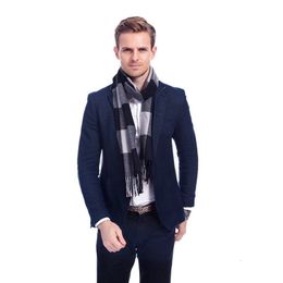 Scarves Simpcise Winter Man Cashmere Scarf Light Weight Long Soft Acrylic Plaid Wrap Shawl Style A3A17535 221122