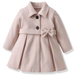 Coat Baby Girl en Jacket Kids Winter Outerwear Clothes Children Spring Autumn Mid length Windbreaker for 2 6 Years Wear 221122