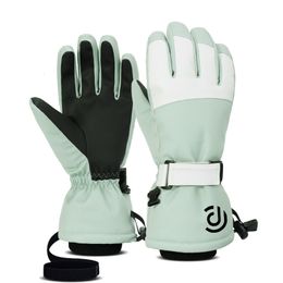 Ski Gloves Five Fingers Gloves Ski Men Women Winter White Black Warm Cotton filling Snowboard Cycling Outdoor Sports Touch Screen Waterproof 221123