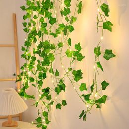 Strings Artificial Leaf Flower Led String Lights Christmas Decorations Outdoor Home Garland Wedding Party Decor Fairy Garden Patio