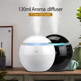 Essential Oils Diffusers Air Humidifier Ultrasonic USB Aroma Wood Grain LED Night Light Electric Oil Aromatherapy Bedroom 221122