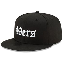 New Football Snapback Hats Team 49 Black Color Cap Snapbacks Adjustable Mix Match Order All Caps
