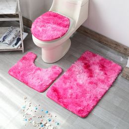 Bath Mats Absorbent room Carpet Pedestal Rug Toilet Lid Cover tapis salle de bain Shaggy Anti-slip Set Coral Fleece 221123