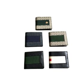 5A Luxury Bags Brand Wallet short wallet Letter embossing Canvas Webbing Ophidia pocket zipper card pack Real Leather Bestiary coin Purs 138042