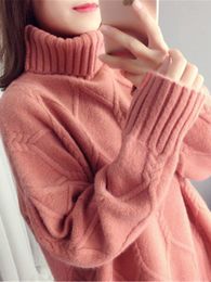 Women's Sweaters Autumn And Winter Sweater Female Korean Version Loose Fashion Style Wild Mid-Length High Neck Knitted Bottoming Shirt 221123