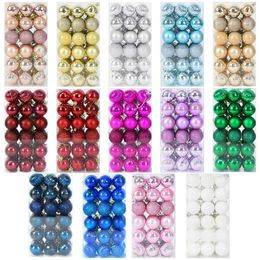 Christmas Decorations 36pcs Mglitter Christmas Decoration Ball DIY Wedding Party Hanging Colourful Ball Christmas Tree Pendant Year Children Gift 221123