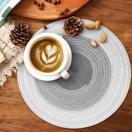 Table Mats Heat Insulation Waterproof And Anti Slip Mat Household Decorative Dining Circular Gradient Polyester Cotton