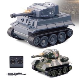 Electric RC Car 2 4G RC Crawler Type Tank Track High Speed Simulation Mini Remote Control Radio Military Vehicle Armoured Turret Toy Chariot 221122