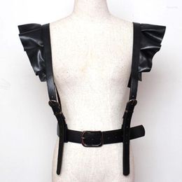 Belts Trendy Handmade Leather Harness Flying Sleeve Shoulder Sexy Belt Women Black Bondage Body Cage Corset Suspender