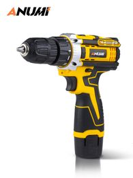 Electric Drill ANUMI 12V Yellow Cordless Screwdriver Mini Wireless Power Driver DC Lithium-Ion Battery 3/8-Inch 221122