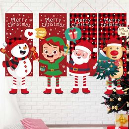Christmas Decorations Merry Porch Door Banner Hanging Ornament Decoration For Home Xmas Navidad Party Supplies