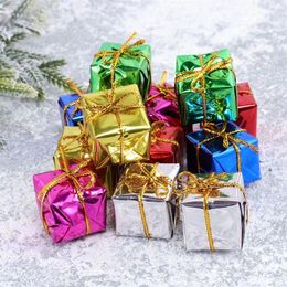 Christmas Decorations 60pcs Christmas Tree Hanging Mini 25cm Square Foam Gift Box Pendants Drop Ornaments Xmas Decoration Kids Play Random Color 221123