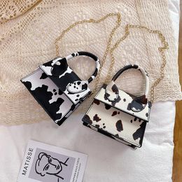 Evening Bags PU Leather Mini Handbags For Women 2022 Luxury Designers Shoppers Wallets Fashion Cute Cow Pattern Printing Chain Crossbody