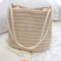 Storage Bags Women Girls Rattan Straw Bag Woven Square Handbag Crossbody Beach Summer Pouch Shoulder