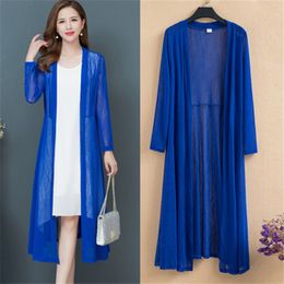 Women's Knits Tees 4XL 5XL 6XL Female Cardigans Long Sleeve Loose Coat Jacket Ladies Shawl Outerwear Summer Autumn Cardigan 221123