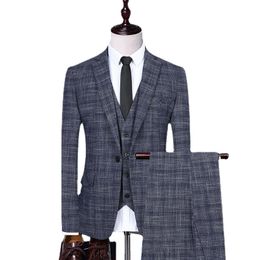 Mens Suits Blazers Boutique Blazer Vest Trousers Italian Style Elegant Fashion Business Casual Gentleman Comfortable Dress 3Piece Set 221123