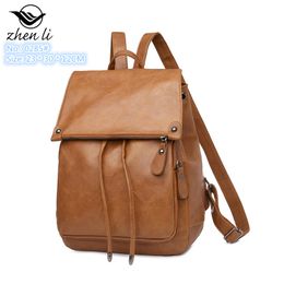 Whole women shoulder bag 5 Colours multifunctional soft leather backpack simple Joker solid Colour womens handbag large capacity307l