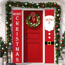 Christmas Decorations Christmas Door Decoration 2023 Santa Claus Christmas Door Banner Decor for Home Hanging Xmas Ornament Navidad Year Gift 221123