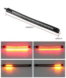 10 pi￨ces ￉clairage flexible 48 LED 2835 3014 SMD Dual Color Yellow Red Light Motorcycle Strip Turn Signal Tail Frein arri￨re Arr￪t Wat9622169