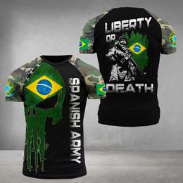 Men's T-Shirts 2022 World Cup Brazil Printed T-shirt 3d Flexible Technology Short-sleeved Men's Street Top