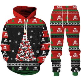 Men's Tracksuits Christmas Skull New 3D Printing Fashion Women Plus Size S-7XL Harajuku 002