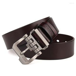 Belts Fashion Genuine Leather Belt Men Brown Casual Designer Male For Jeans Mens Trouser Cintos Para Homem