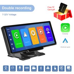 Portable HD 9.3 inch Car Video Auto Monitor 64GB DVR Wireless CarPlay Navigation Screen Touch Control Display Androidauto Front and Rearview Camera for All Cars