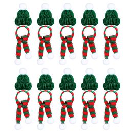 Christmas Decorations 20pcs Stylish Xmas Mini Scarf And Hat Decor Doll Clothes Accessory Creative Plants Adornment For Home Festival 221123