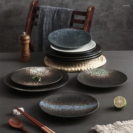Dinnerware Sets Ceramic Shallow Plate Breakfast Sushi Pan Bone Pasta Snack Salad Rice Retro Tableware