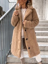 Women's Fur Faux Autumn Teddy Coat Women Plush Oversized Jacket Long Female 5XL 221123